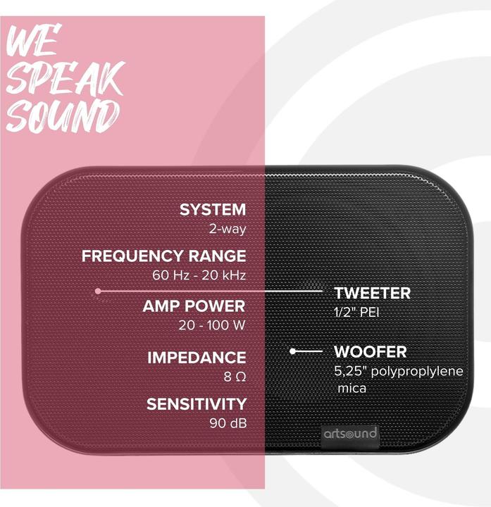Actual product image Artsound UNI40 B Zwart luidspreker (Set)