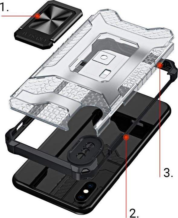 Image du produit Hurtel Crystal Ring Case Kickstand Tough Rugged Cover pour iPhone XS Max rouge (Apple iPhone XS Max)