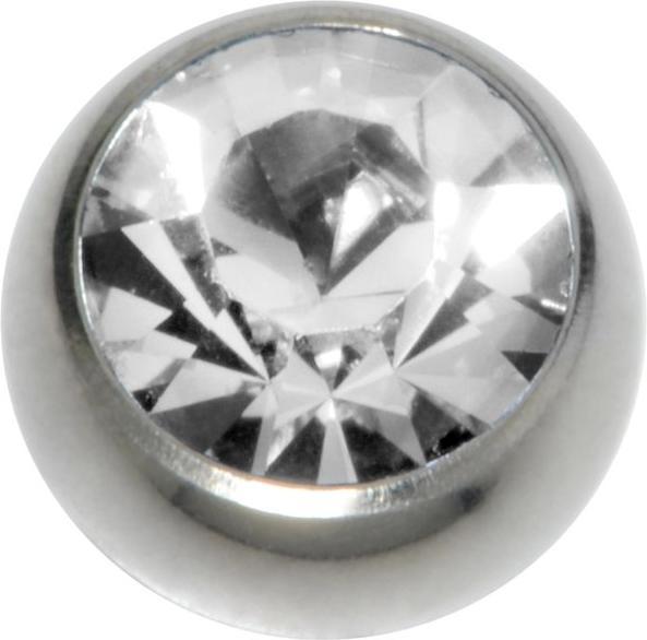 Bijouteria Piercingverschluss (Chirurgenstahl 316L, Kristall)