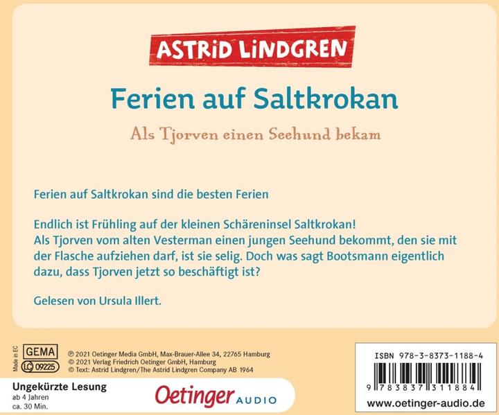 Produktbild Ferien auf Saltkrokan. Als Tjorven einen Seehund bekam (Astrid Lindgren, Deutsch)
