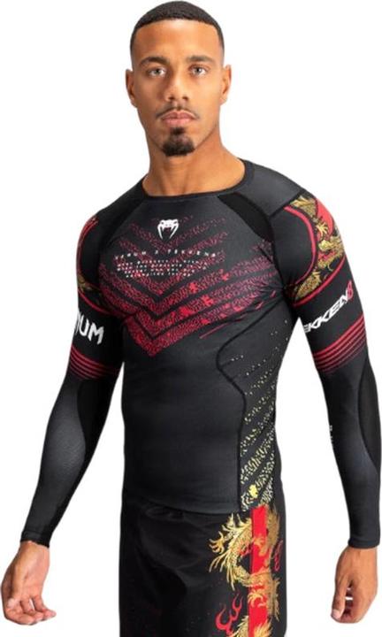 Venum Tekken 8 Marshall Law Rashguard Long Sleeve Black Red gold (L)