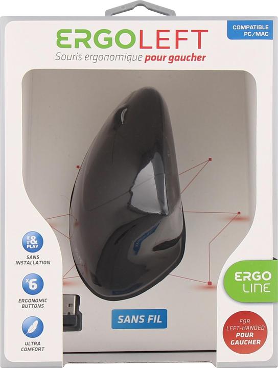 Image du produit T'nB Souris sans fil compatible Ergo verticale pour gaucher (Noir) (Sans fil)