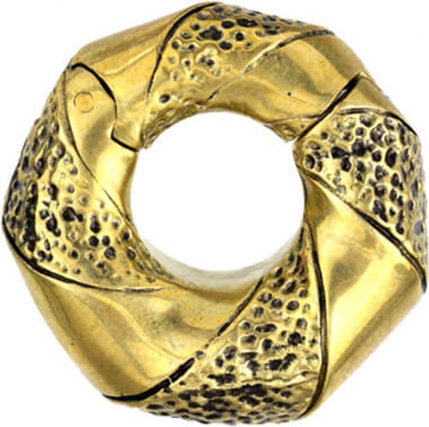 Image du produit Star Piercing Ohrgewicht klappbar vergoldet Spiralenmuster (Laiton)