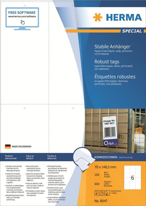 Actual product image HERMA Attachment labels A4