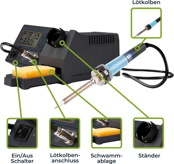 Produktbild Velleman Lötstation mit LCD und keramischem Heizkörper