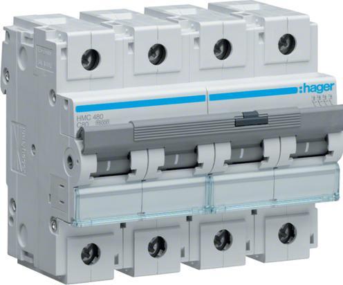 Image du produit Hager HAG HMC480 Disjoncteur 4P 15kA C-80A 6M