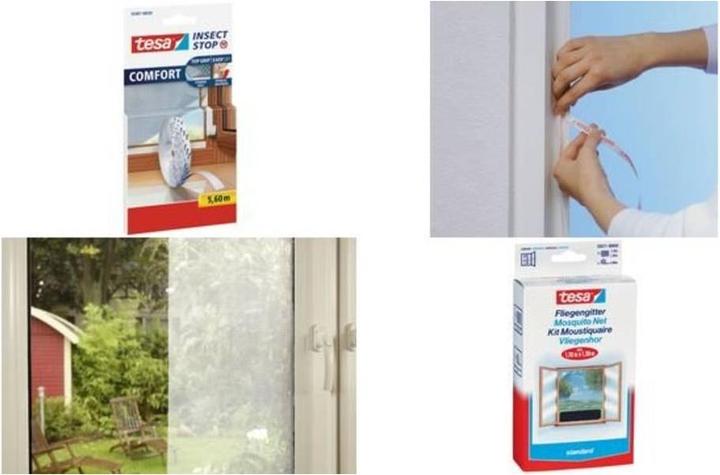Actual product image tesa Insect screen STANDARD for windows, with Velcro tape, without drilling (110 x 130 cm)