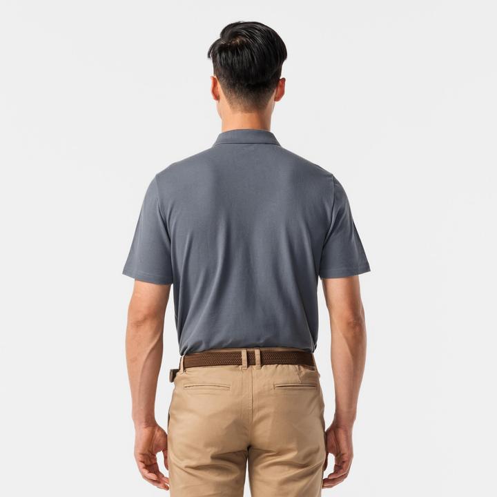 Actual product image Inesis Herren Golf Poloshirt kurzarm 100 % Baumwolle - MW100 dunkelgrau (XL)
