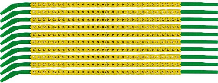 Produktbild Brady SCNG-09-9, Clipsleeve Drahtmarkierer, Gelb, Beschriftung " 9 ", für Kabeldurchmesser von 2,5