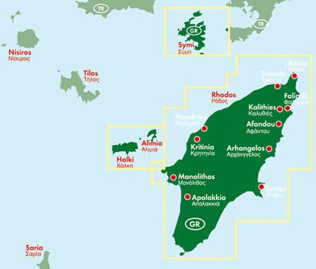 Actual product image Lider 1:50,000 map of the Greek island of Rhodes