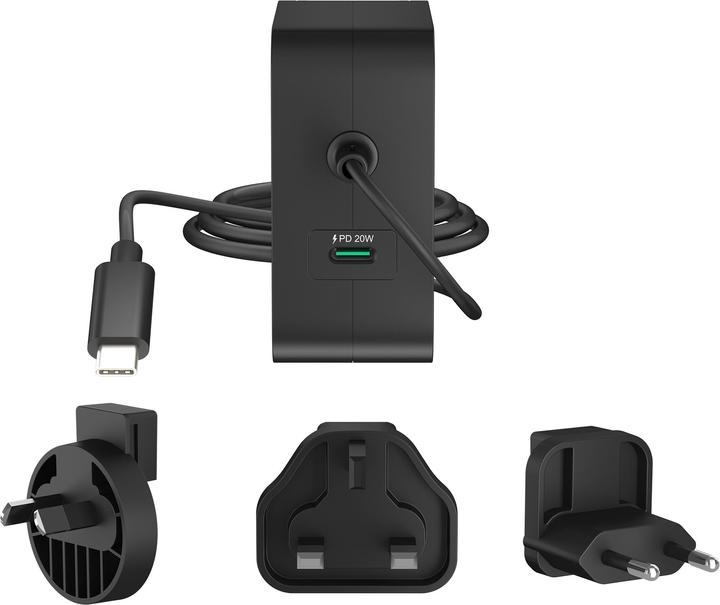 Produktbild j5Create 102-Watt-GaN-PD-USB-C-Reiseladegerät mit 2 Anschlüssen, einschliesslich austauschbaren Netzs (102 W)