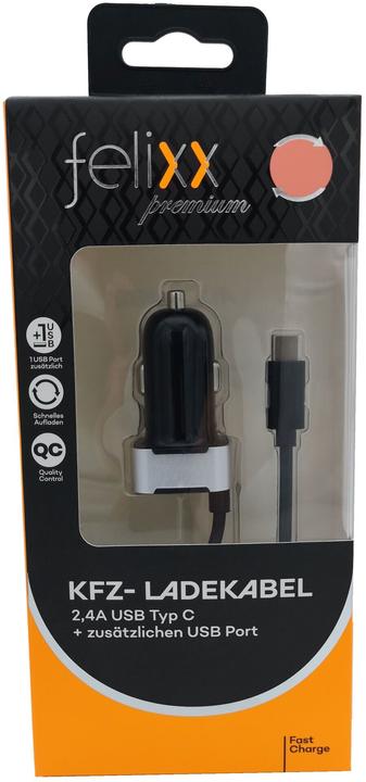 Actual product image Felixx Car charger USB Type-C additional USB port