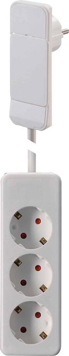 Productafbeelding NVB 104556 Meervoudige wandcontactdoos wit platte stekker 1 st. (3 x, 1.60 m)