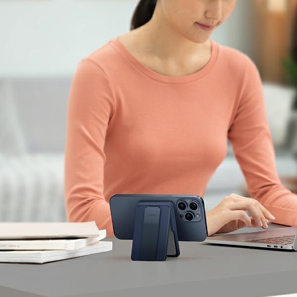 Produktbild Uniq Heldro ID magnetyczny portfel z podpórką i opaską różowy/blush pink