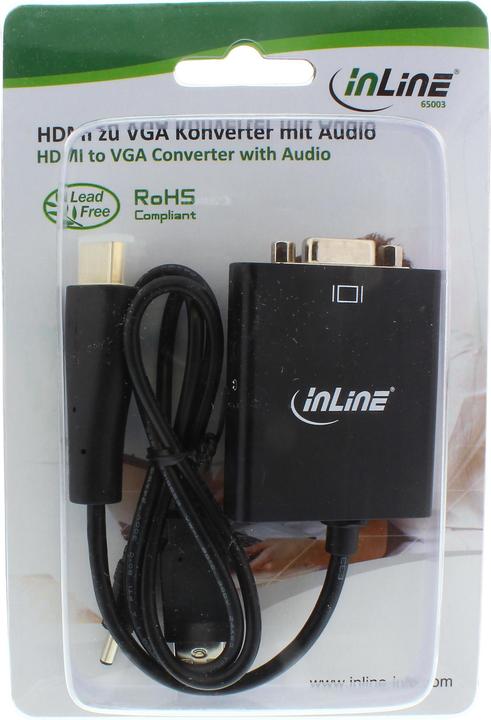 Produktbild InLine HDMI zu VGA und stereo Audio Konverter Kabel 1080p (Digital -> Analog)
