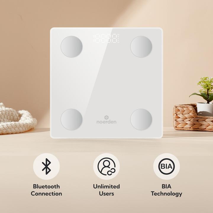 Actual product image Noerden VITA Smarte Personenwaage mit Bluetooth weiss