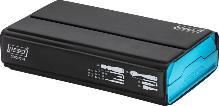 Immagine prodotto HAZET SmartCase 2200SC-31 (Presa esagonale TX M10, Esagono cavo TX M15, Presa esagonale TX M20, Esagono incassato TX M25, Presa esagonale TX M30, Esagono incassato TX M40, Esagono cavo TX M7, Presa esagonale TX M8, Esagono cavo TX M9, Presa esagonale TX M27, Croce Phillips PH M1, Croce Phillips PH M2, Croce Phillips PH M3)