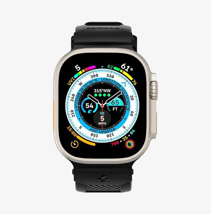 Productafbeelding Spigen Rugged Ultra Band Apple Watch 4/5/6/7/8/9/SE/Ultra/Ultra 2 42/44/45/49mm czarny/matzwart A (Thermoplastisch polyurethaan (TPU))