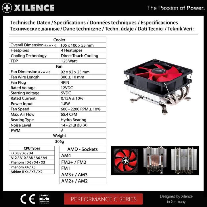 Produktbild Xilence AMD, 600-2200 ± 10% RPM, 65.4 CFM, 14 - A (55 mm)
