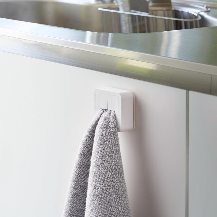 Actual product image Yamazaki TOWER adhesive hook towel rail