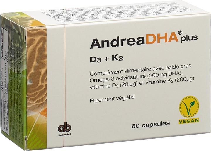 Actual product image Andreabal plus omega-3 vitamin D3 + vitamin K2 (60 Piece, Capsules, 500 g)