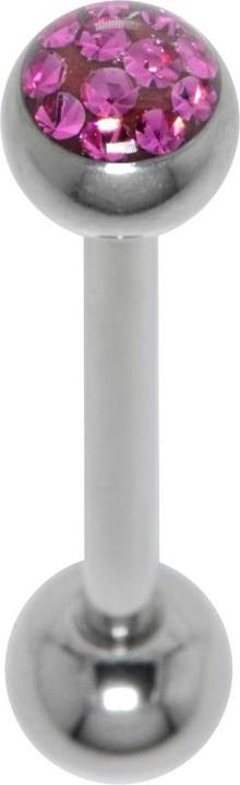 Bijouteria Zungenpiercing (Chirurgenstahl 316L, Epoxiharz, Kristall)