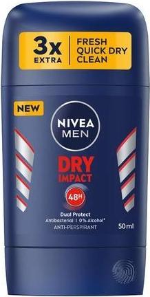 Actual product image NIVEA Men Dry Impact Antiperspirant Stick 50ml (Stick, 50 ml)