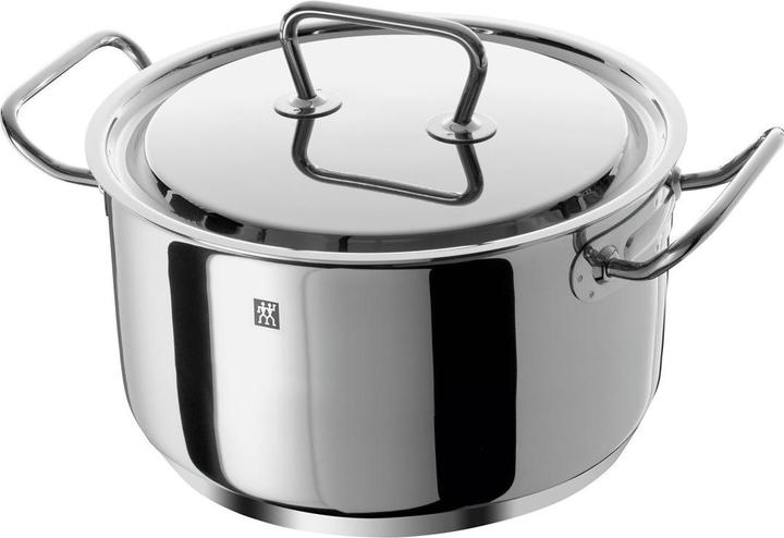 Actual product image No Name garnek wysoki z pokrywką 6 ltr (24 cm, Pot, Stainless steel)
