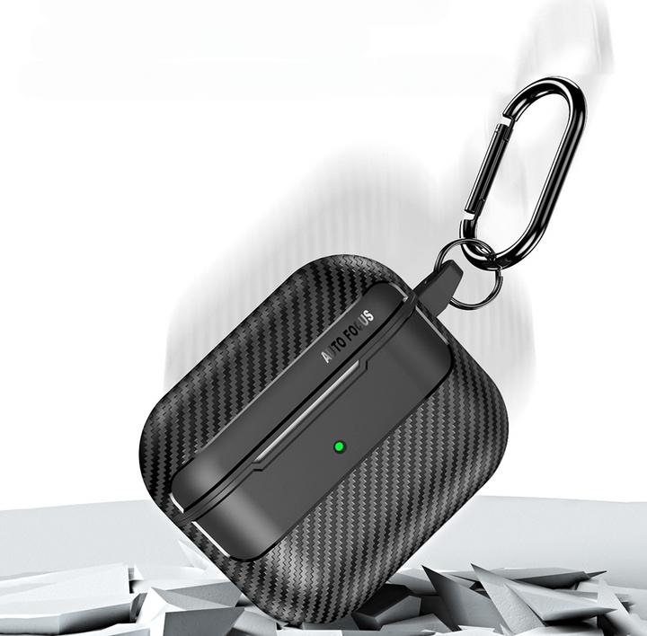 Produktbild Cover-Discount Airpods Pro / 3 - Silikoncase Carbon Look grün (Kopfhörer Hülle)