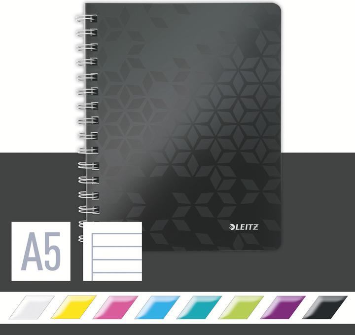 Produktbild Leitz WOW Collegeblock spiralgebunden mit PP-Einband (A5, Liniert, Harter Einband)