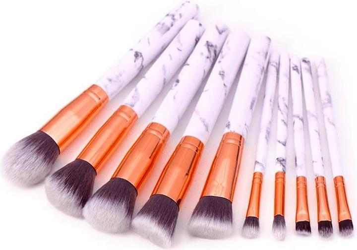 Actual product image JTI Make-up brush set 10-piece - marble and rose gold (Set)