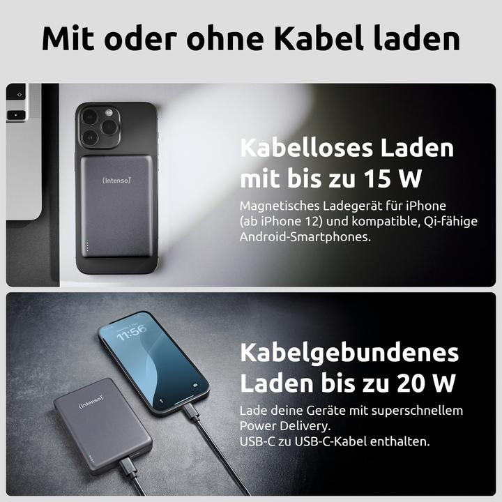 Produktbild Intenso Magn. Wireless Powerbank MW10000 10000 mAh Grey (10000 mAh, 20 W)