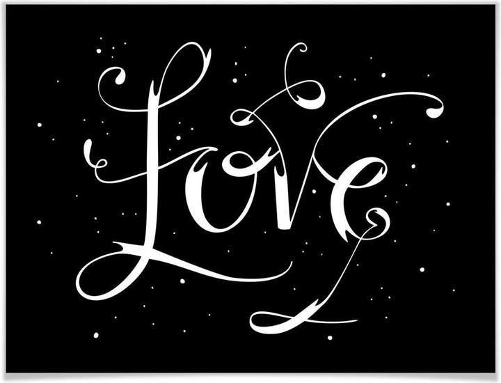 Produktbild Trenddeko Handlettering Love - schwarz negativ (80 x 100 cm)