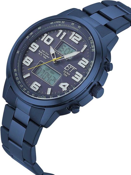 Actual product image ETT EGS-11445-32M Solar Drive Radio Control Hunter II Mens Watch 48mm 10ATM (Radio-controlled clock, Analogue wristwatch, 48 mm)