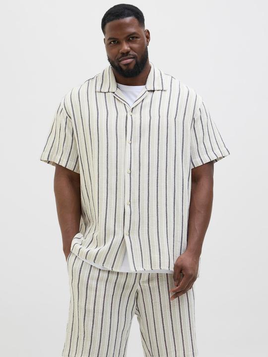 Produktbild Jack & Jones Jorcoba Stripe Resort Shirt Ss Sn Pls (4XL)