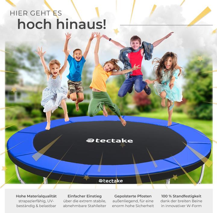 Immagine prodotto tectake Trampolino Jumpy con rete di sicurezza (366 cm)