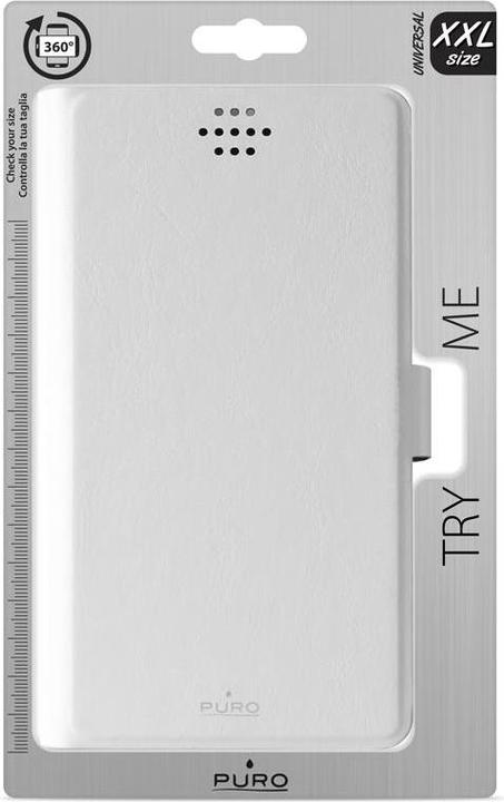 Image du produit Puro Uniwallet Bi-Color - Étui universel pivotant à 360 ° avec fentes pour cartes, dydis XXL (balta) (Universel)