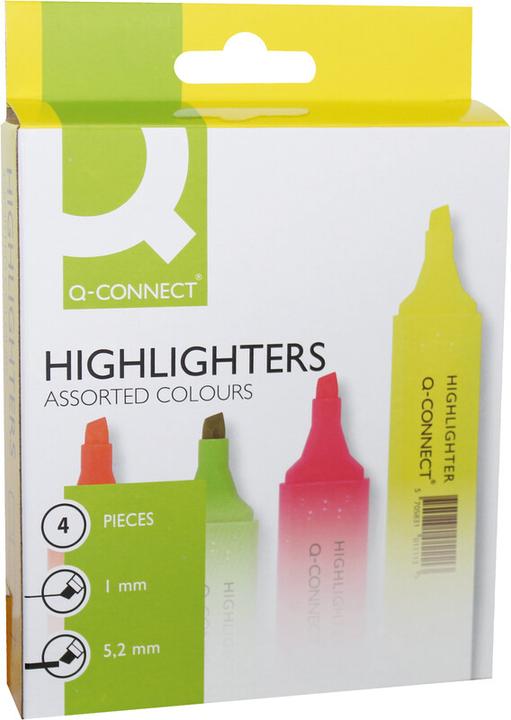 Produktbild Q-Connect Textmarker Economy (Mehrfarbig, 1 mm, 4 x)