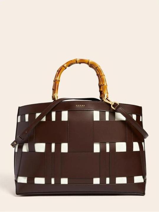 Immagine prodotto Guess Aida, Leather, Textile Handbag, Dark Brown, HWAIDWL2376, 50 x 35 x 1