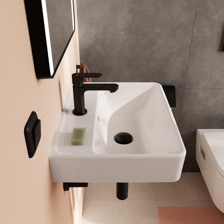 Actual product image hansgrohe Xanuia Q wash hand basin, 1 tap hole, with overflow, 500x390mm, white
