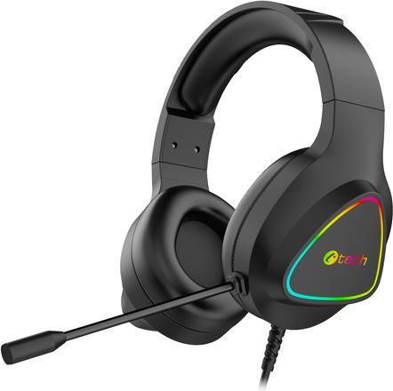 Immagine prodotto C-Tech Herná sluchátka Midas (GHS-17BK), casual gaming, RGB podsvÃcenÃ, Äerná (Cablato)