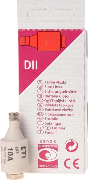 Produktbild Schönenberger Sicherungseinsätze DT II 10A (10 A)