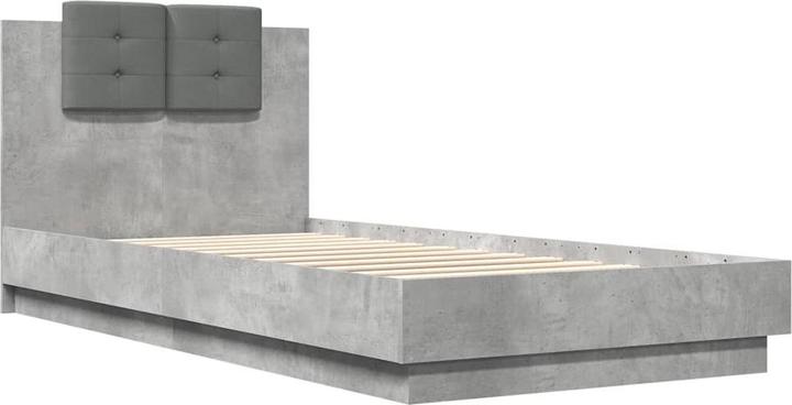 Image du produit VidaXL Cadre de lit avec tête de lit gris béton (90 x 200 cm)