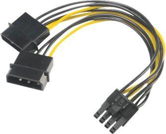Actual product image Akasa Power adapter 4-pin Molex to PCIe