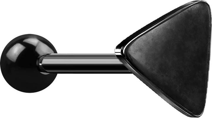 Star Piercing Micro Barbell schwarz mit Kugel und Dreieck (ohne Messing, Chirurgenstahl 316L)
