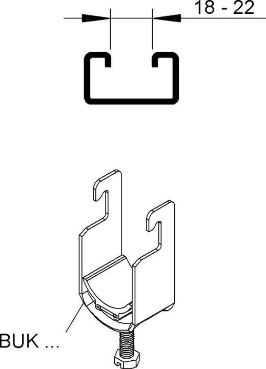 Produktbild Niedax NIE BUK34 Universal-BÃ¼gelschelle fÃ¼r 1 Kabel D30-34mm feuerverz.