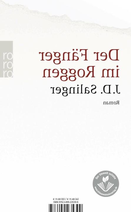 Produktbild Der Fänger im Roggen (Deutsch, J. D. Salinger, 2004)