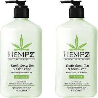 Produktbild Hempz Green Tea and Asian Pear Body Moisturizer 17oz Pump 500ml - 2er-Pack (Körperlotion, 500 ml)