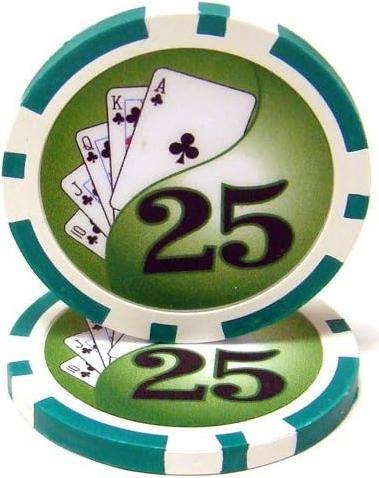 Produktbild Casinoshop 25 Stück Clay Poker Chips Wert 25