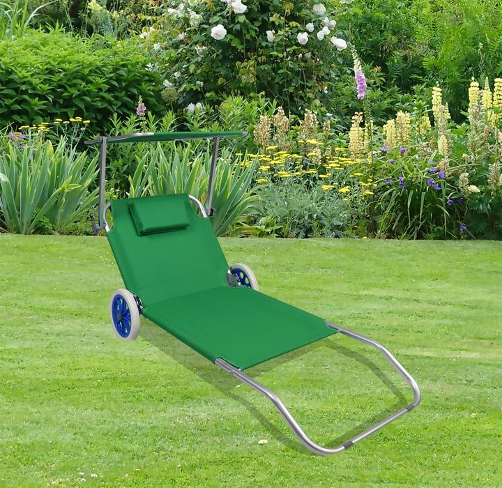 Immagine prodotto VCM Lettino con ruote e tettuccio parasole (165 cm)